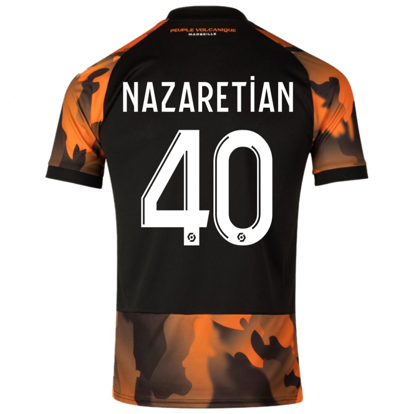 Niño Camiseta Manuel Nazaretian #40 Negro Naranja Equipación Tercera 2023/24 La Camisa Argentina