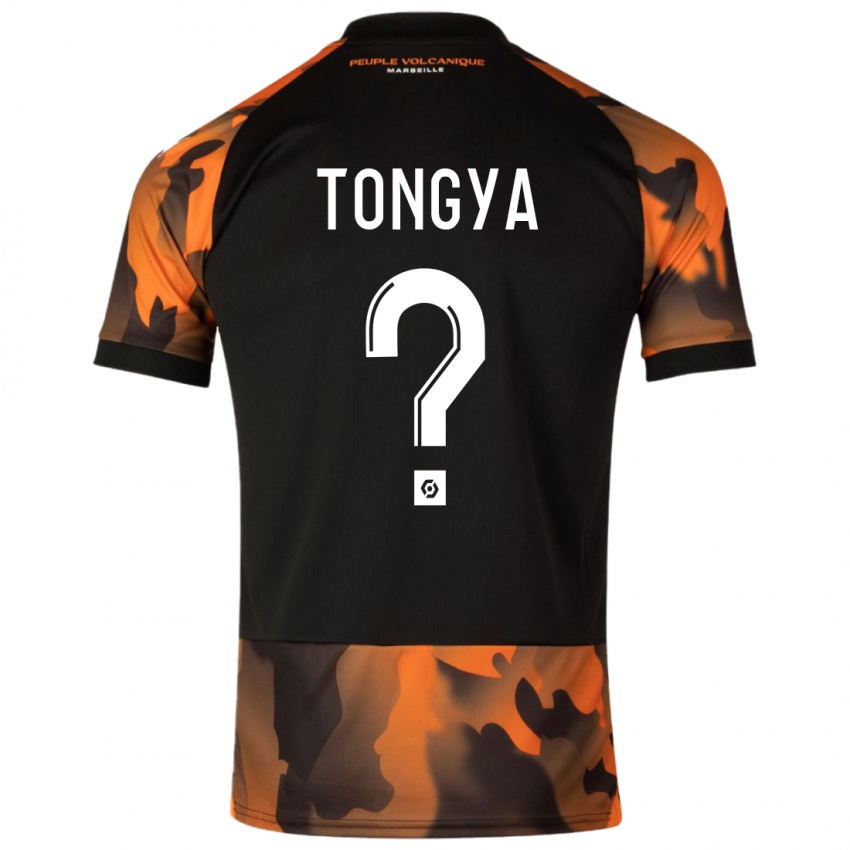 Niño Camiseta Franco Tongya #0 Negro Naranja Equipación Tercera 2023/24 La Camisa Argentina