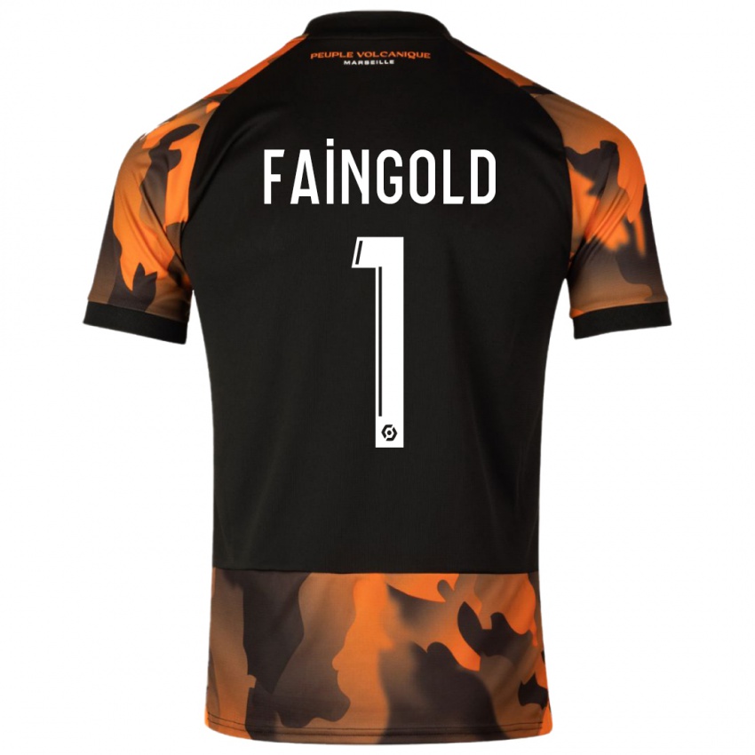 Niño Camiseta Abbie Faingold #1 Negro Naranja Equipación Tercera 2023/24 La Camisa Argentina