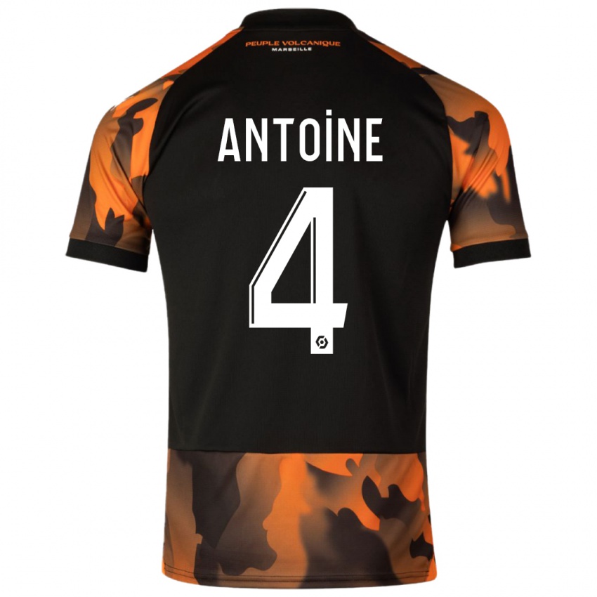 Niño Camiseta Maud Antoine #4 Negro Naranja Equipación Tercera 2023/24 La Camisa Argentina