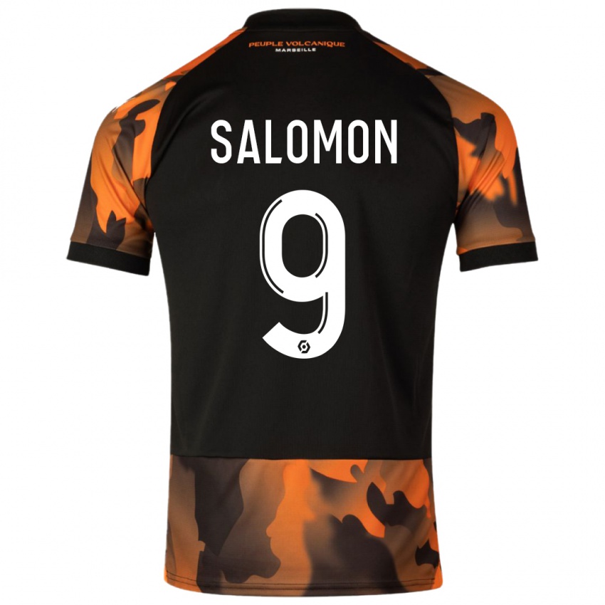 Niño Camiseta Maeva Salomon #9 Negro Naranja Equipación Tercera 2023/24 La Camisa Argentina