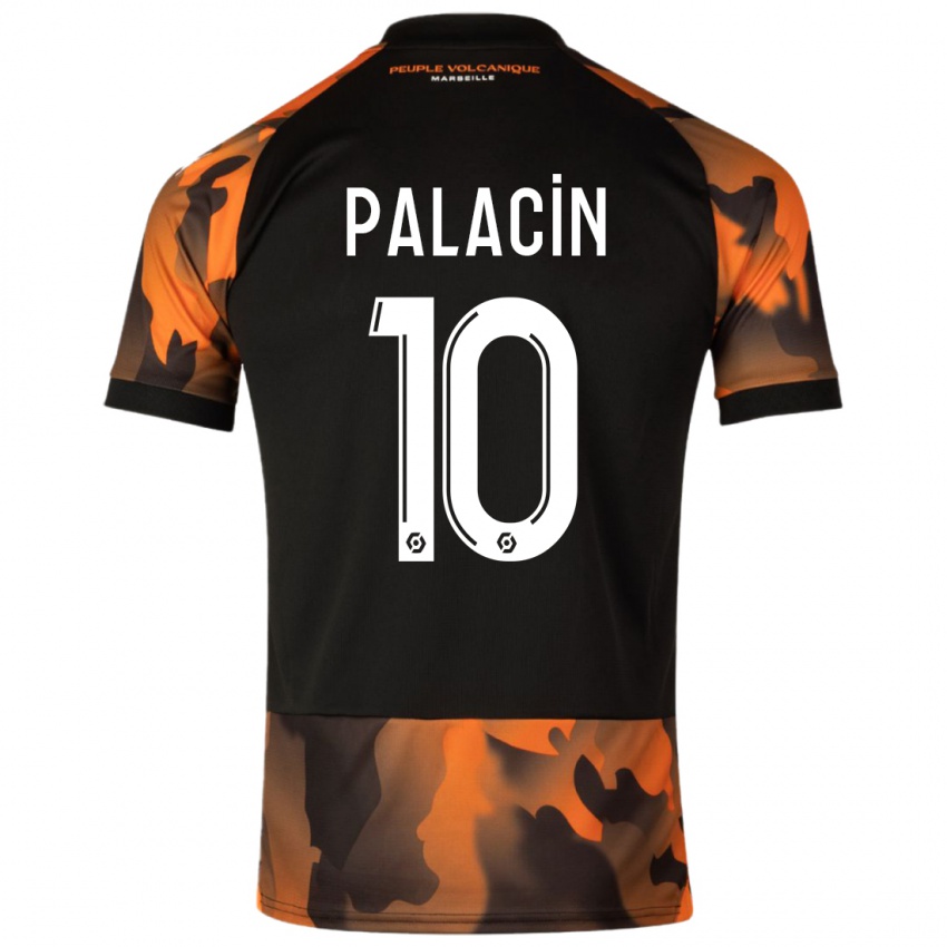 Niño Camiseta Sara Palacin #10 Negro Naranja Equipación Tercera 2023/24 La Camisa Argentina