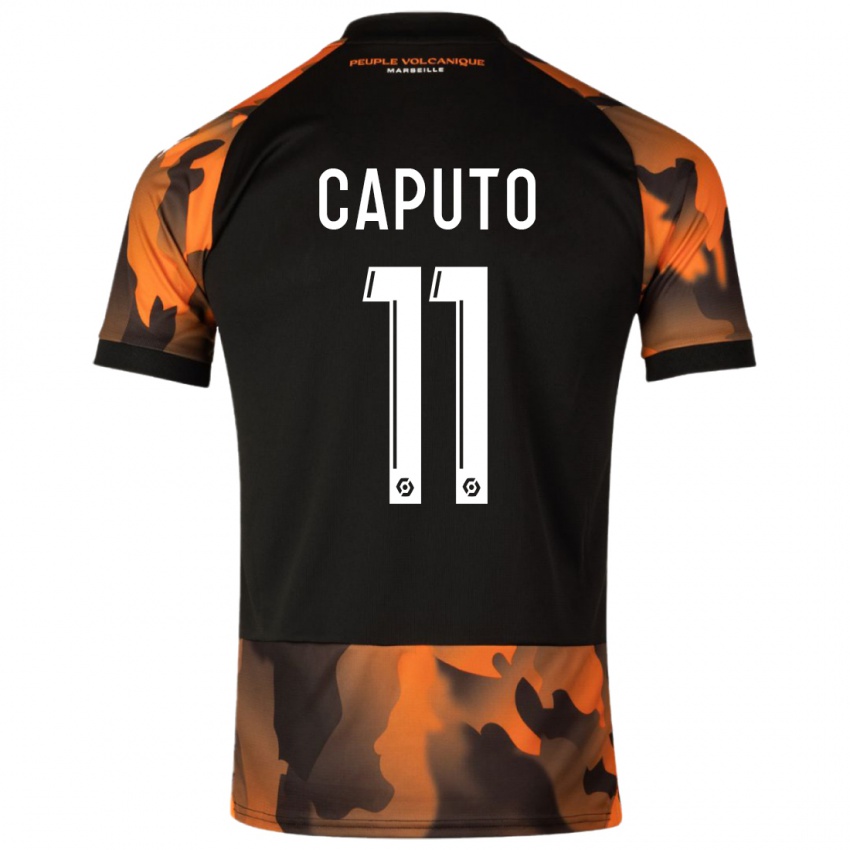 Niño Camiseta Cindy Caputo #11 Negro Naranja Equipación Tercera 2023/24 La Camisa Argentina