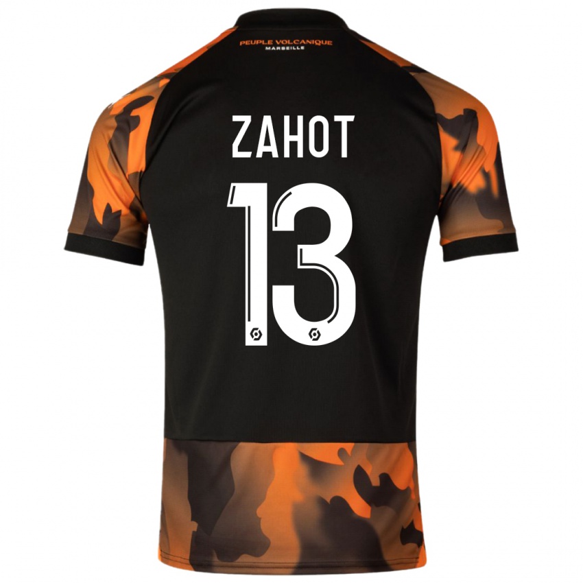 Niño Camiseta Sarah Zahot #13 Negro Naranja Equipación Tercera 2023/24 La Camisa Argentina
