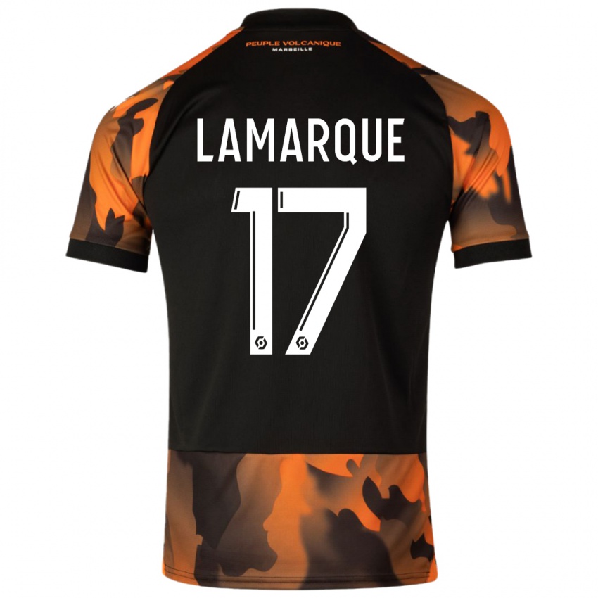 Niño Camiseta Alais Lamarque #17 Negro Naranja Equipación Tercera 2023/24 La Camisa Argentina