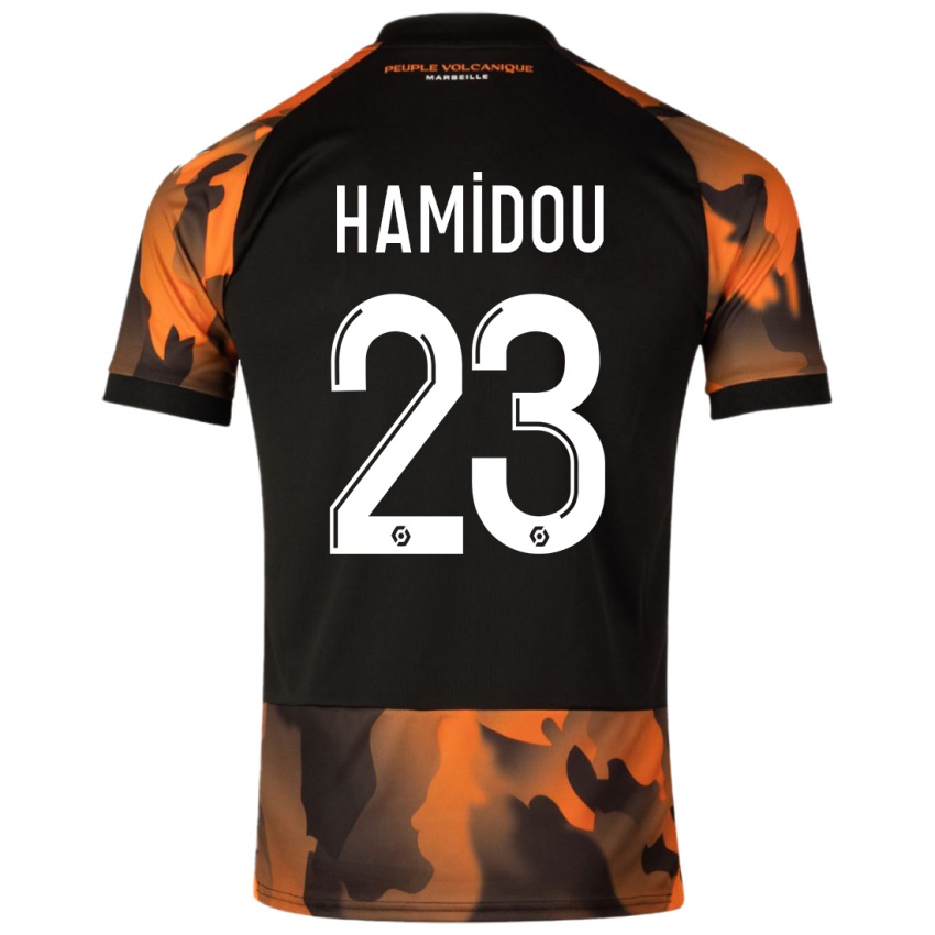 Niño Camiseta Jamila Hamidou #23 Negro Naranja Equipación Tercera 2023/24 La Camisa Argentina