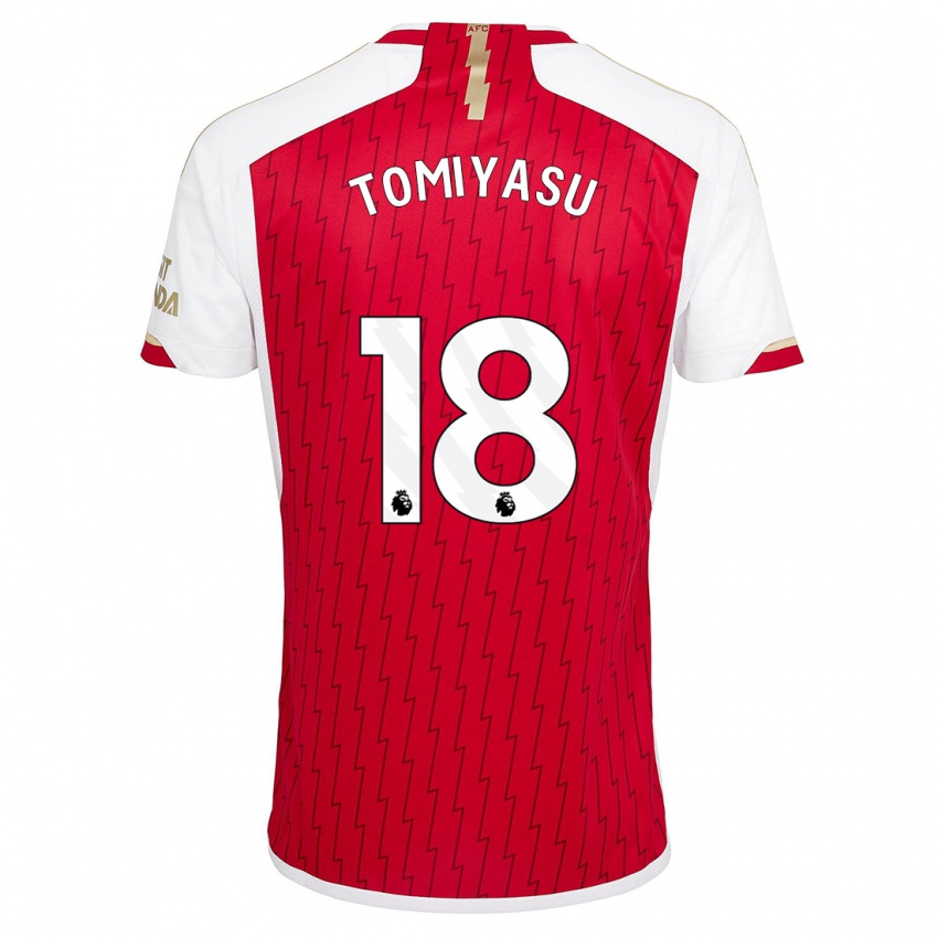 Hombre Camiseta Takehiro Tomiyasu #18 Rojo 1ª Equipación 2023/24 La Camisa Argentina