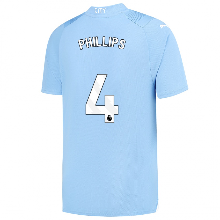 Hombre Camiseta Kalvin Phillips #4 Azul Claro 1ª Equipación 2023/24 La Camisa Argentina