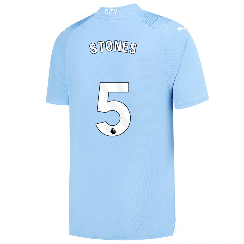 Hombre Camiseta John Stones #5 Azul Claro 1ª Equipación 2023/24 La Camisa Argentina