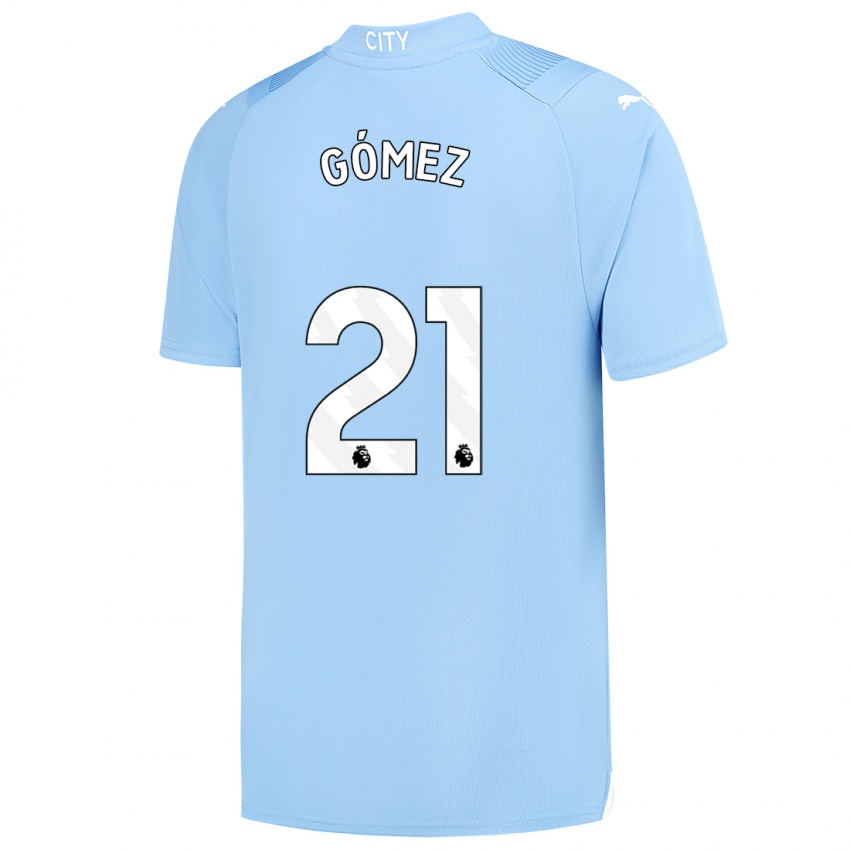 Hombre Camiseta Sergio Gómez #21 Azul Claro 1ª Equipación 2023/24 La Camisa Argentina