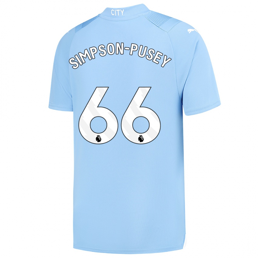 Hombre Camiseta Jahmai Simpson-Pusey #66 Azul Claro 1ª Equipación 2023/24 La Camisa Argentina