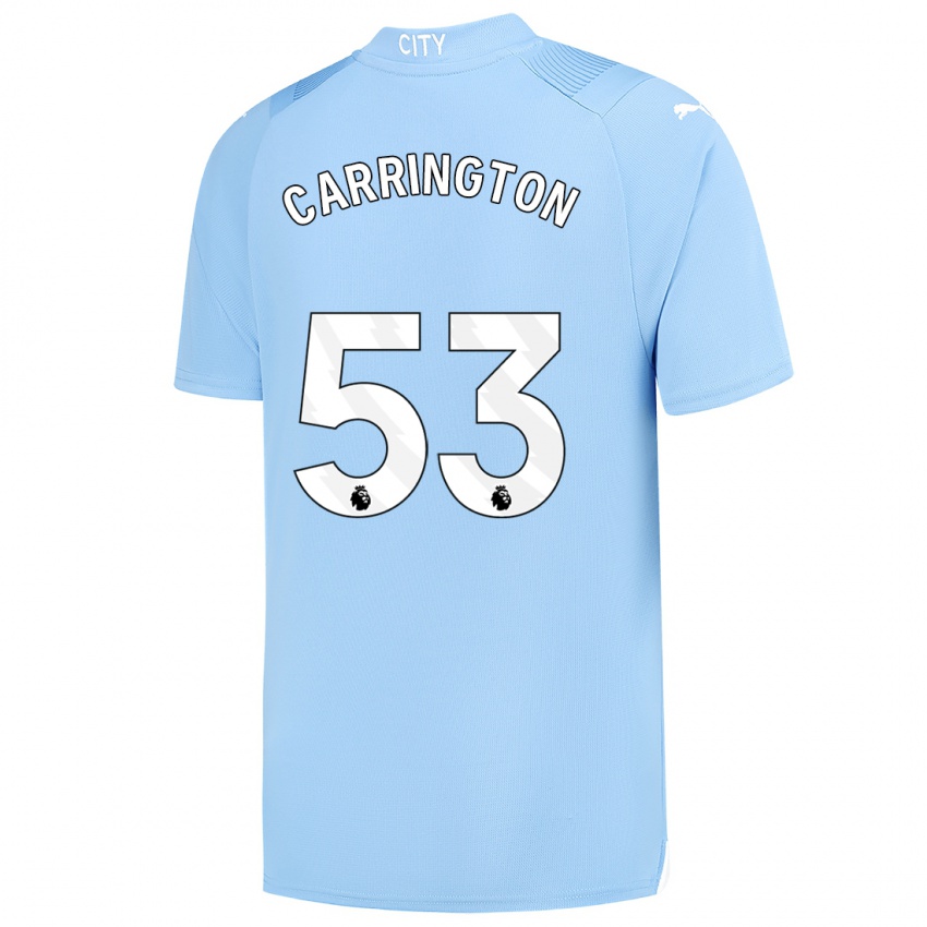 Hombre Camiseta Ezra Carrington #53 Azul Claro 1ª Equipación 2023/24 La Camisa Argentina