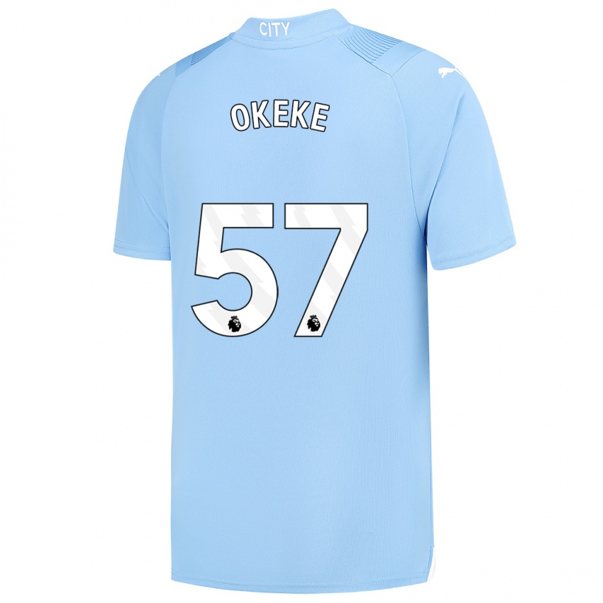 Hombre Camiseta Michael Okeke #57 Azul Claro 1ª Equipación 2023/24 La Camisa Argentina