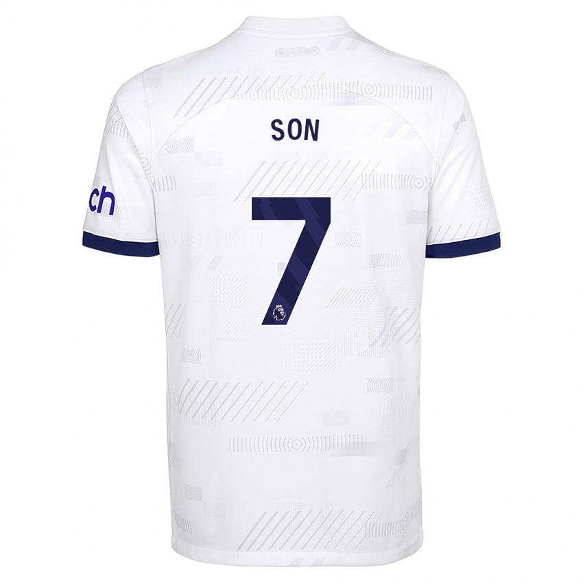 Hombre Camiseta Heung-Min Son #7 Blanco 1ª Equipación 2023/24 La Camisa Argentina