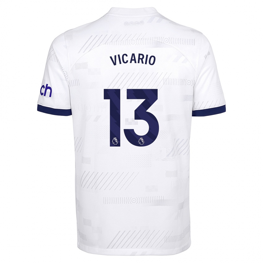 Hombre Camiseta Guglielmo Vicario #13 Blanco 1ª Equipación 2023/24 La Camisa Argentina