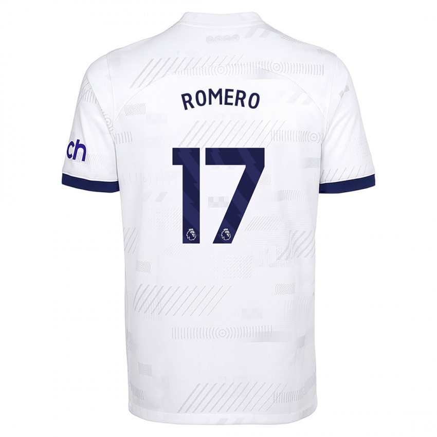 Hombre Camiseta Cristian Romero #17 Blanco 1ª Equipación 2023/24 La Camisa Argentina