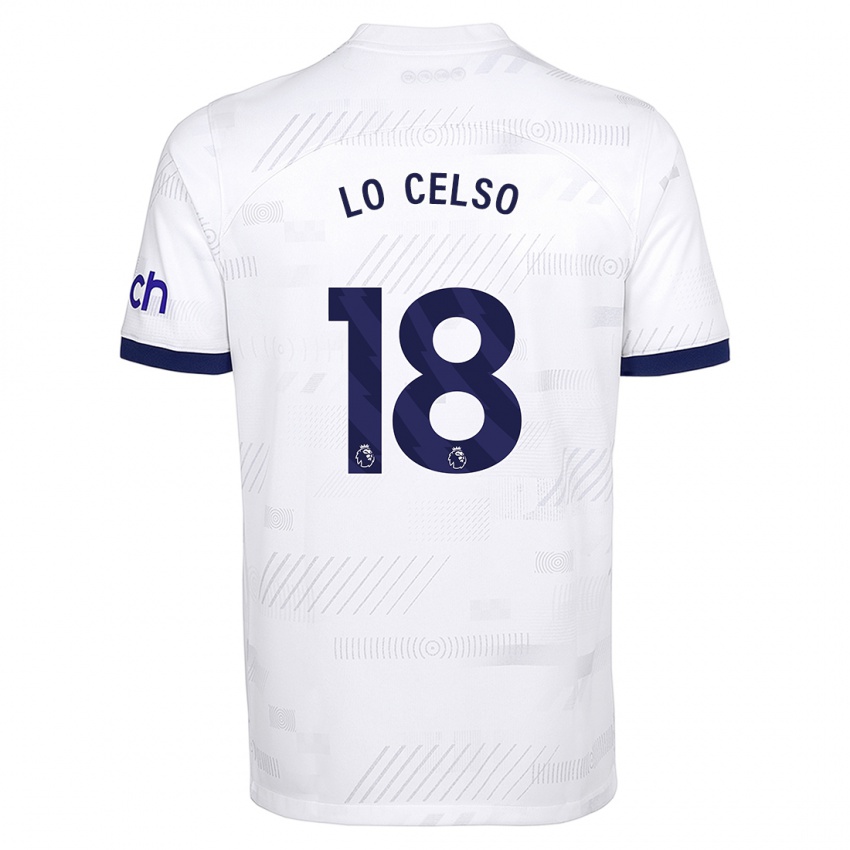 Hombre Camiseta Giovani Lo Celso #18 Blanco 1ª Equipación 2023/24 La Camisa Argentina