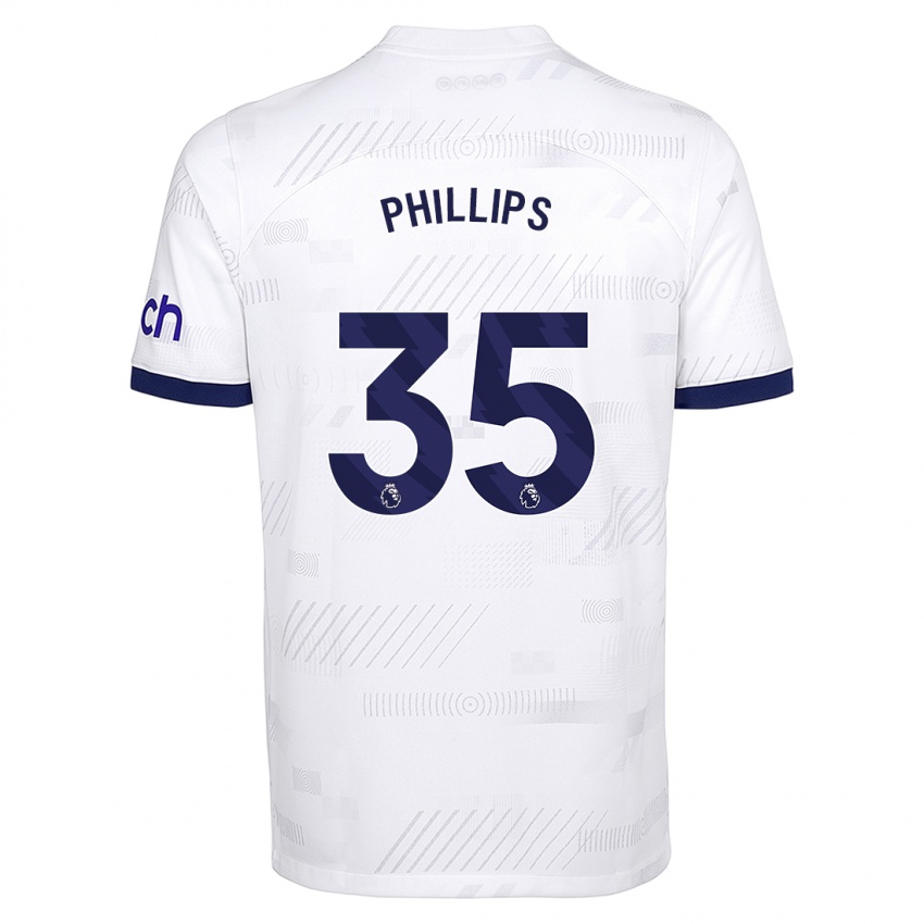 Hombre Camiseta Ashley Phillips #35 Blanco 1ª Equipación 2023/24 La Camisa Argentina