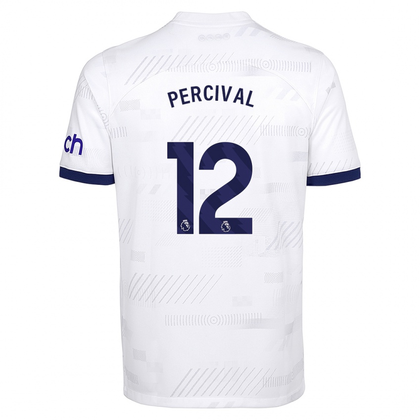 Hombre Camiseta Ria Percival #12 Blanco 1ª Equipación 2023/24 La Camisa Argentina