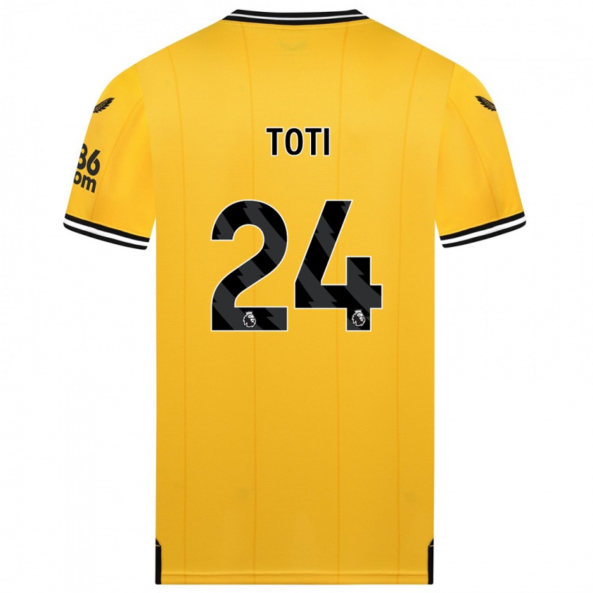 Hombre Camiseta Toti #24 Amarillo 1ª Equipación 2023/24 La Camisa Argentina