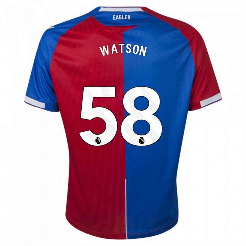 Hombre Camiseta Noah Watson #58 Rojo Azul 1ª Equipación 2023/24 La Camisa Argentina