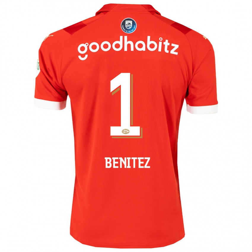 Hombre Camiseta Walter Benitez #1 Rojo 1ª Equipación 2023/24 La Camisa Argentina