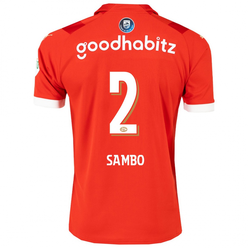 Hombre Camiseta Shurandy Sambo #2 Rojo 1ª Equipación 2023/24 La Camisa Argentina
