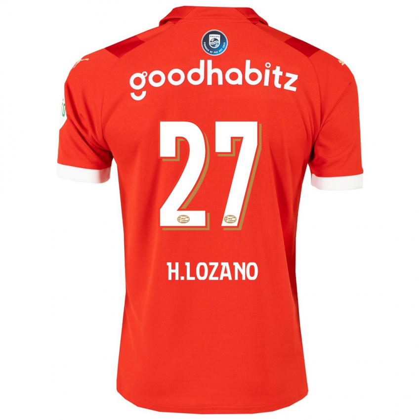 Hombre Camiseta Hirving Lozano #27 Rojo 1ª Equipación 2023/24 La Camisa Argentina