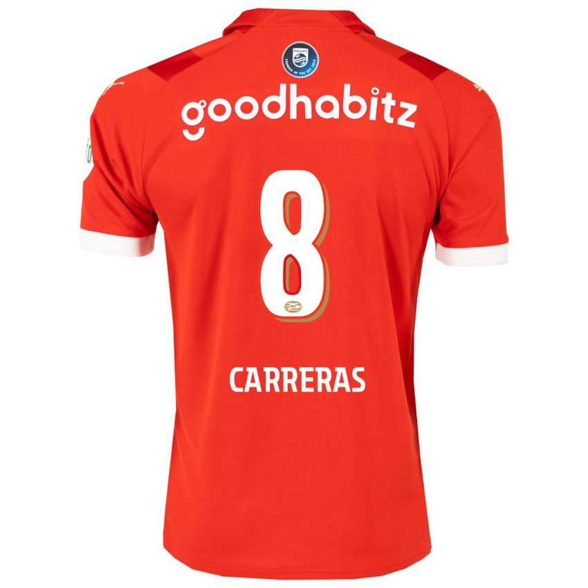 Hombre Camiseta Georgina Carreras #8 Rojo 1ª Equipación 2023/24 La Camisa Argentina