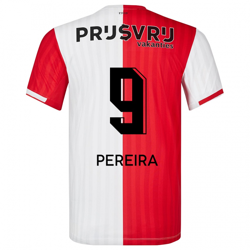 Hombre Camiseta Danilo Pereira #9 Rojo Blanco 1ª Equipación 2023/24 La Camisa Argentina