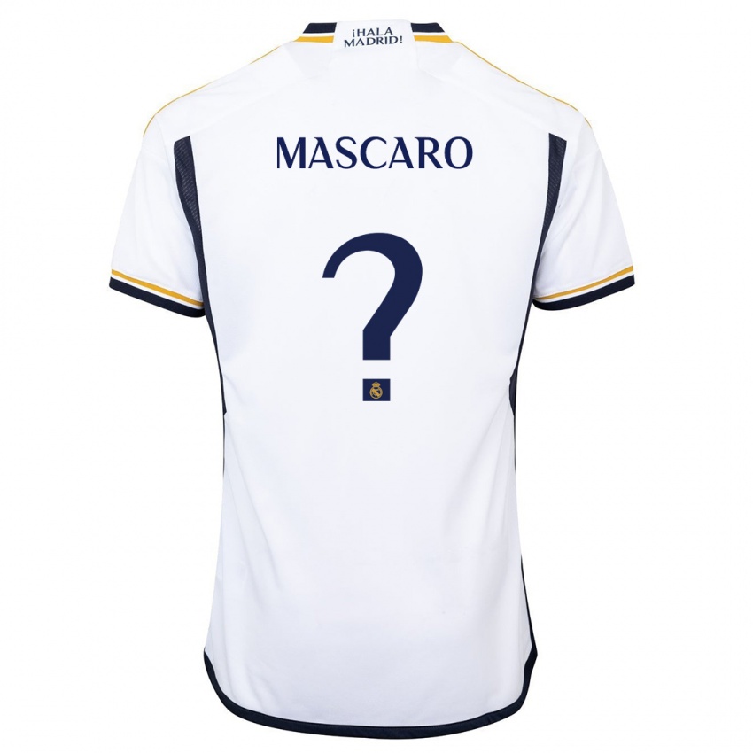 Hombre Camiseta Joan Mascaro #0 Blanco 1ª Equipación 2023/24 La Camisa Argentina