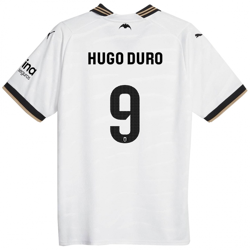 Hombre Camiseta Hugo Duro #9 Blanco 1ª Equipación 2023/24 La Camisa Argentina