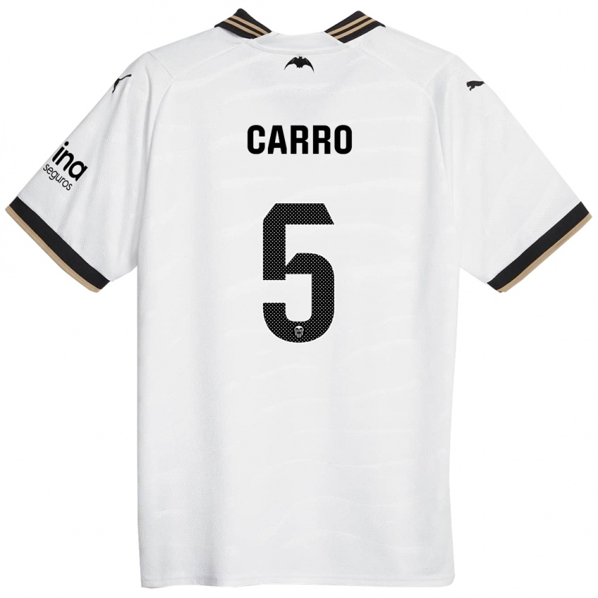Hombre Camiseta Marta Carro #5 Blanco 1ª Equipación 2023/24 La Camisa Argentina
