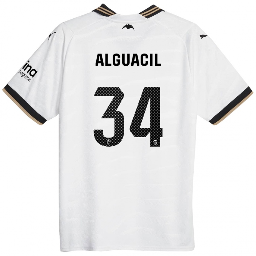 Hombre Camiseta Ainhoa Alguacil #34 Blanco 1ª Equipación 2023/24 La Camisa Argentina