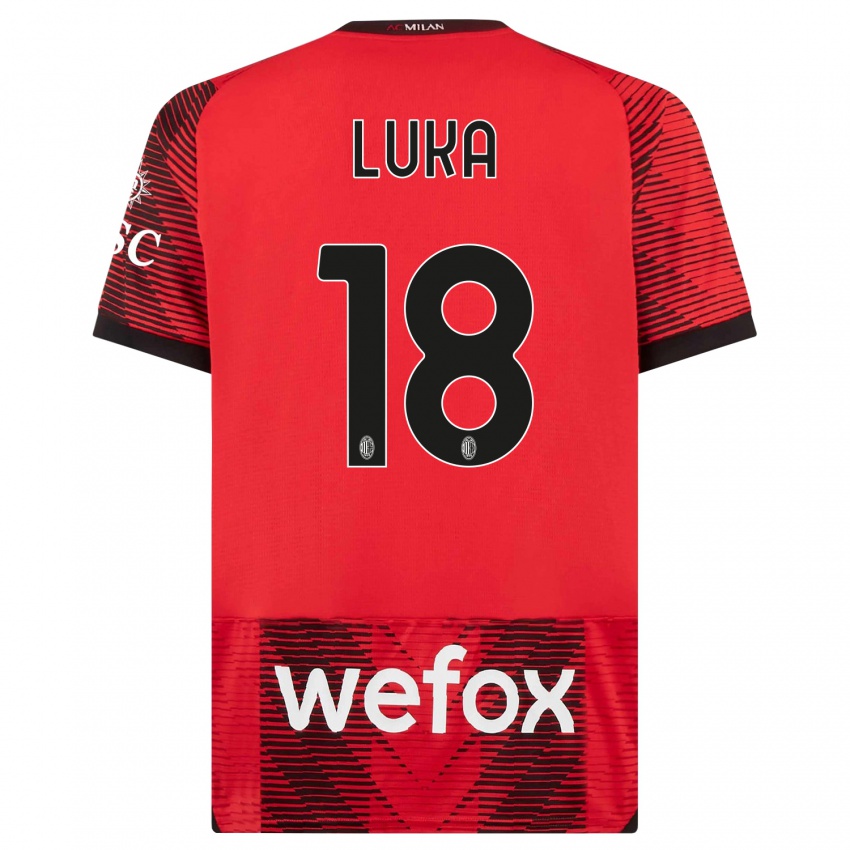 Hombre Camiseta Luka Romero #18 Negro Rojo 1ª Equipación 2023/24 La Camisa Argentina