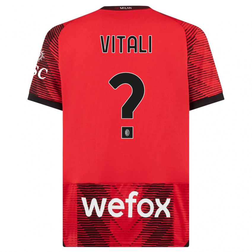 Hombre Camiseta Michael Vitali #0 Negro Rojo 1ª Equipación 2023/24 La Camisa Argentina