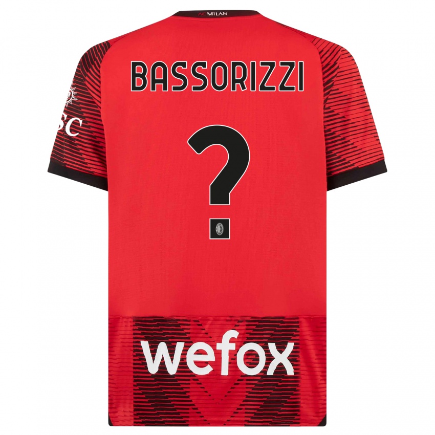Hombre Camiseta Carlo Bassorizzi #0 Negro Rojo 1ª Equipación 2023/24 La Camisa Argentina