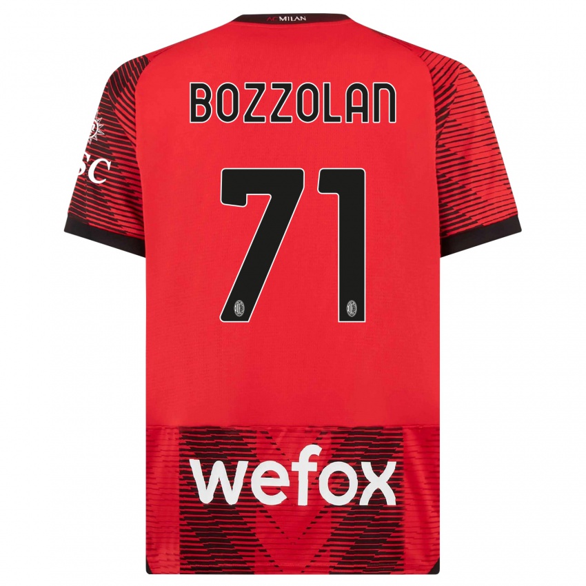 Hombre Camiseta Andrea Bozzolan #71 Negro Rojo 1ª Equipación 2023/24 La Camisa Argentina