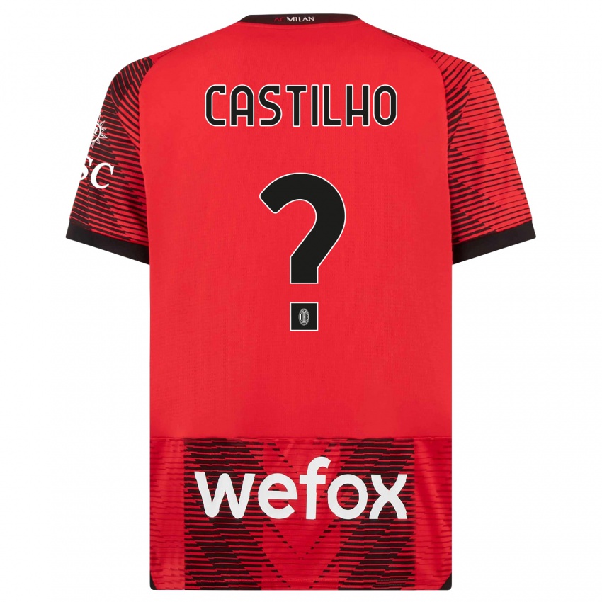 Hombre Camiseta Estevan Amaral Castilho #0 Negro Rojo 1ª Equipación 2023/24 La Camisa Argentina