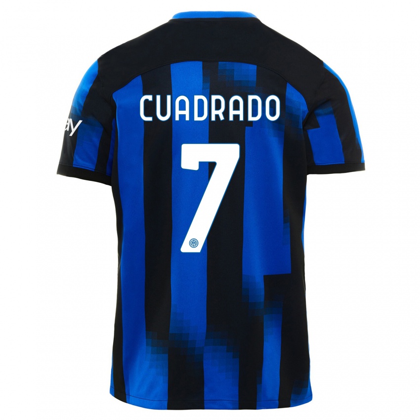 Hombre Camiseta Juan Cuadrado #7 Azul Negro 1ª Equipación 2023/24 La Camisa Argentina