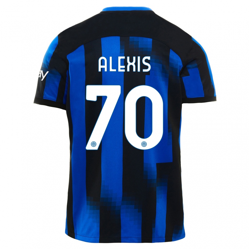 Hombre Camiseta Alexis Sanchez #70 Azul Negro 1ª Equipación 2023/24 La Camisa Argentina