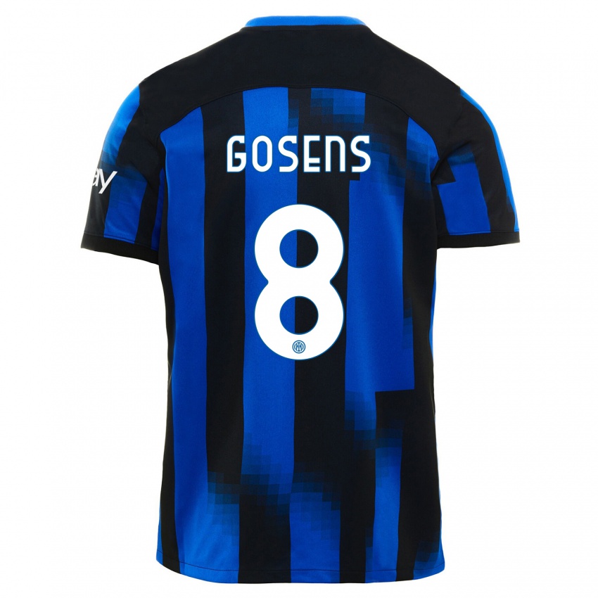 Hombre Camiseta Robin Gosens #8 Azul Negro 1ª Equipación 2023/24 La Camisa Argentina