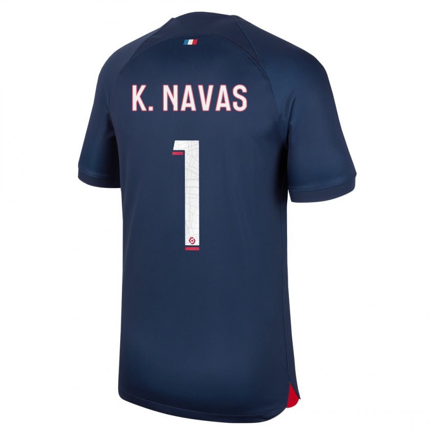 Hombre Camiseta Keylor Navas #1 Azul Rojo 1ª Equipación 2023/24 La Camisa Argentina