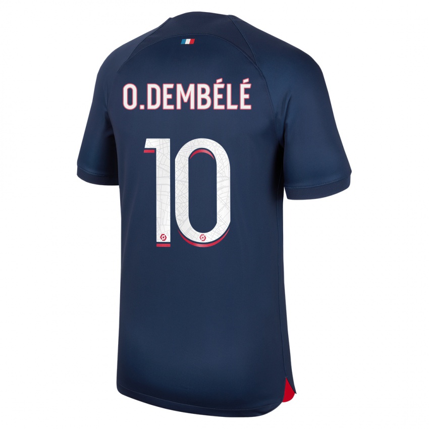 Hombre Camiseta Ousmane Dembélé #10 Azul Rojo 1ª Equipación 2023/24 La Camisa Argentina