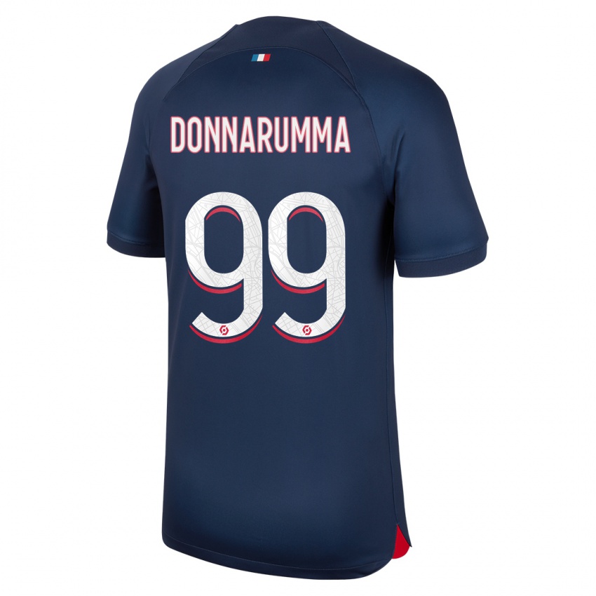 Hombre Camiseta Gianluigi Donnarumma #99 Azul Rojo 1ª Equipación 2023/24 La Camisa Argentina