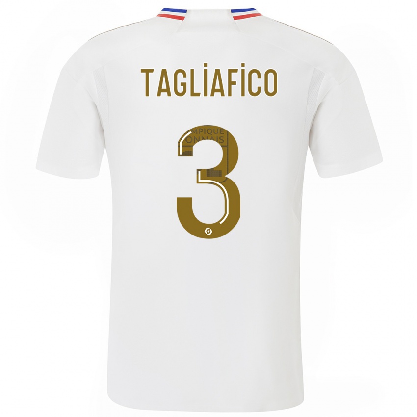 Hombre Camiseta Nicolas Tagliafico #3 Blanco 1ª Equipación 2023/24 La Camisa Argentina