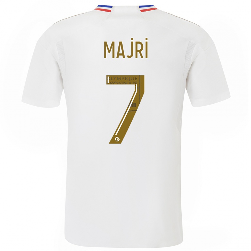 Hombre Camiseta Amel Majri #7 Blanco 1ª Equipación 2023/24 La Camisa Argentina