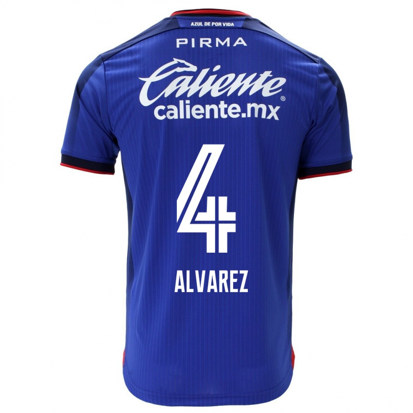 Hombre Camiseta Gabriela Alvarez #4 Azul 1ª Equipación 2023/24 La Camisa Argentina