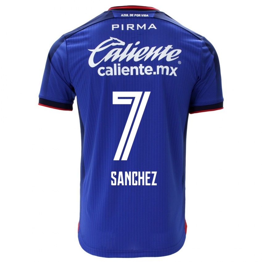 Hombre Camiseta Andrea Sanchez #7 Azul 1ª Equipación 2023/24 La Camisa Argentina