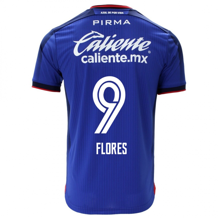 Hombre Camiseta Daniela Flores #9 Azul 1ª Equipación 2023/24 La Camisa Argentina
